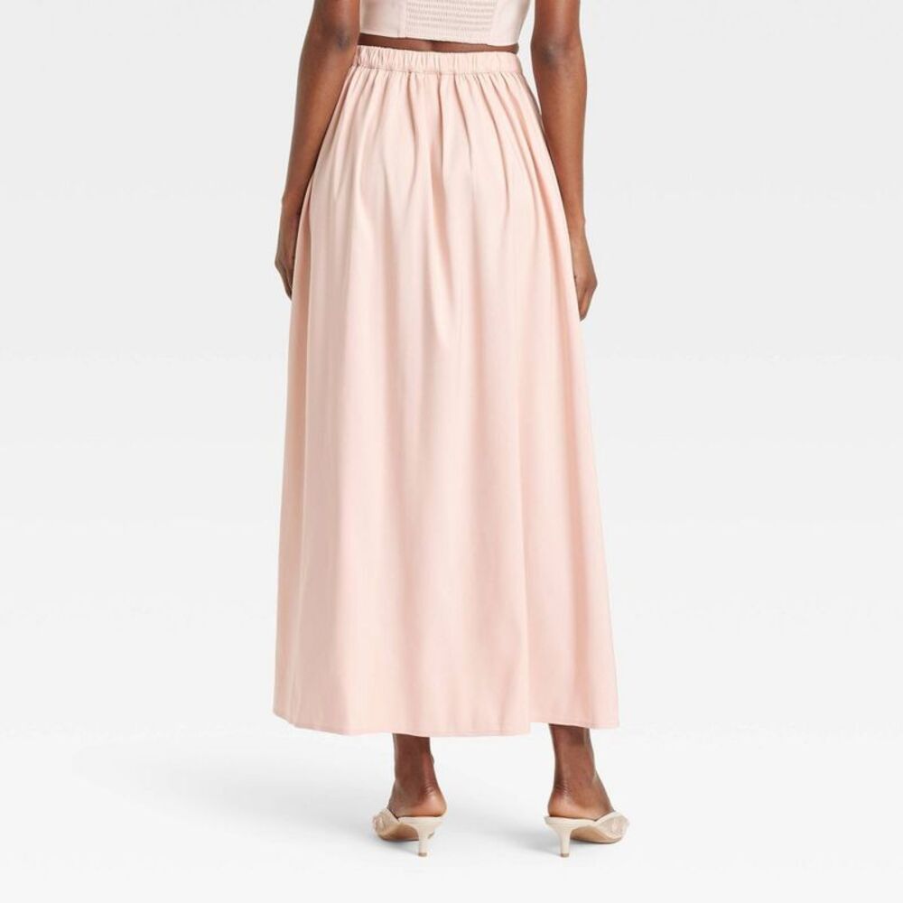 A New Day - Women's Pleated A-Line Maxi Skirt - A New Day Peac Peach - Picture 2 of 3